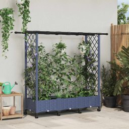 Pat Ridicat cu Trellis si Acoperis Gri 164 x 40 x 127 cm PP GartenMobel Dekor