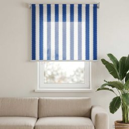 Jaluzea exterioara cu blocare UV de 90% Dungi albastre si albe GartenMobel Dekor