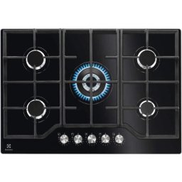 Plita incorporabila Electrolux KGG75362K, gaz, 75 cm, arzator WOK, sticla ceramica, 2000 W, Negru