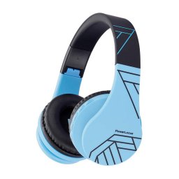 Casti Wireless Over-Ear Pentru Copii, PowerLocus P1, Protectie auz 85db, Microfon, Wireless, Bluetooth 5.3, Compatibilitate universala pentru iPhone, Android, Laptop, PC, Negru/Albastru