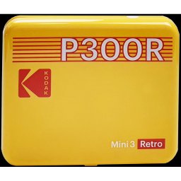 Mini imprimanta cu dispozitiv conectat Kodak Mini Retro 2 P300,format foto patrat 7,6 x 7,6 cm - 3 x 3'', Bluetooth, baterie litiu, sublimare termica in 4 treceri, 8 fotografii incluse, Galbena