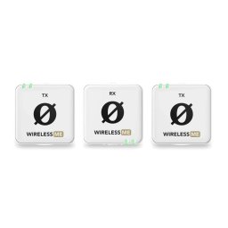 Microfon Rode WIMEDUALW, omnidirectional, sistem compact de microfon wireless cu doua emitatoare pentru inregistrare pe doua canale, Alb