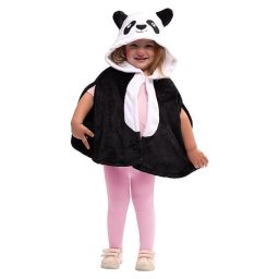 Jucarie diversa Rubies Pelerina - Ursulet panda, cu gluga, inchidere velcro