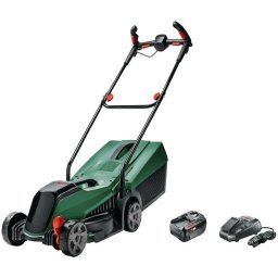 Masina de tuns iarba/gazon pe acumulator Bosch CityMower 18V-32-300, 18 V 5.0 Ah, 32 cm latime taiere, inaltime taiere 30-60 mm, 3 trepte de taiere, sac colector 31 L, motor brushless, include acumulator 18V 5.0 Ah + incarcator