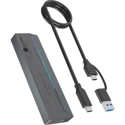 Docking RAIDSONIC Icy Box M.2 SATA/NVMe SSD Enclosure, USB 3.2 Gen 2 Type-C, 10 Gbps, RGB