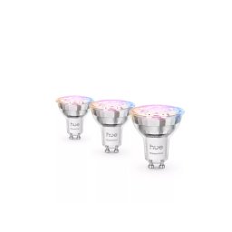 Bec inteligent Philips Hue White and Colour Ambiance GU10, 3 becuri, 4.7W, 345 lm, Bluetooth/Zigbee