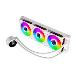 Cooler CPU Gamemax, racire lichid, radiator 360mm, display digital, alb