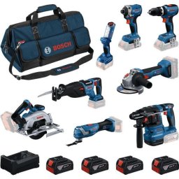 Set scule electrice Bosch Professional PRO DEALS + Klium BONUS DEALS, 8 scule, 18V, 4x 5.0Ah, AMPShare