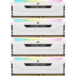 Memorie RAM Corsair Vengeance RGB PRO SL, 32GB (4x8GB), RGB, White, DDR4, 3200MHz, CL16, Quad Channel Kit