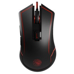 Mouse gaming Lexip X Tsume – Game of Thrones Targaryen, 4800 DPI, Wireless (RF) + USB Type-C (cu fir), Rosu-Negru