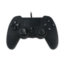 Controller cu fir LEXIP Steelplay Slim Pack, compatibil PS4 si PC, Negru