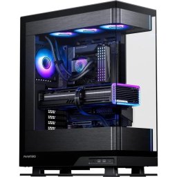 Carcasa PC Phanteks Evolv X2, Midi Tower, E-ATX, ATX, mATX, fara sursa, sticla temperata, suporta 7 ventilatoare , Negru