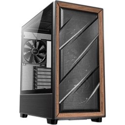 Carcasa PC Antec Flux, Middle Tower, fara sursa, sticla temperata, E-ATX, ATX, mATX, 5 ventilatoare incluse, suporta 9 ventilatoare, Negru