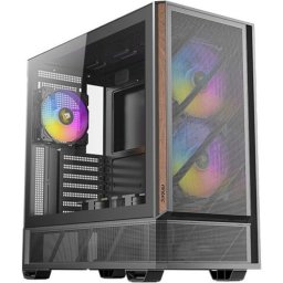 Carcasa PC Antec P30 ARGB, Middle Tower, fara sursa, sticla temperata, ATX, mATX, 5 ventilatoare incluse, suporta 8 ventilatoare, Negru