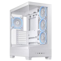 Carcasa PC ASUS A31 Plus TG ARGB, Middle Tower, fara sursa, sticla securizata, mATX, mITX, ATX, 4 ventilatoare incluse, USB 3.0, USB Type C, Alb