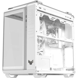 Carcasa PC ASUS TUF Gaming GT502 Horizon TG ARGB, fara sursa, sticla securizata, mATX, ATX, mITX, 4 ventilatoare incluse, 13 ventilatoare compatibile, Alb