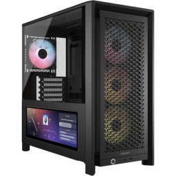 Carcasa PC Corsair FRAME 4000D LCD RS ARGB, Mid-Tower, ATX, 4 ventilatoare incluse RS120 PWM ARGB, Negru