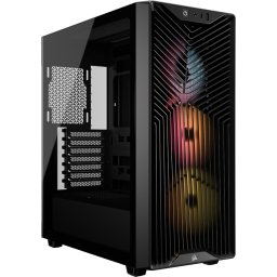 Carcasa PC Corsair 3200D RS ARGB, Mid-Tower, ATX, 3 ventilatoare incluse RS120 ARGB, Negru