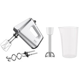 Mixer de Mana Krups GN9121 3 Mix 9000, 750W, Control Viteza, Mod Turbo, Functie Ejectare, Maner Ergonomic, Accesorii Tel, Carlig Framantare, Bara Piure, Pahar Masurare, Alb/Argintiu