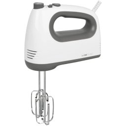 Mixer Clatronic HM 3775, Motor puternic de 400 W, Mixer de mana, Functie Turbo si 5 trepte de viteza, Teluri si carlige pentru aluat din otel inoxidabil, compatibile cu masina de spalat vase, Alb-Gri
