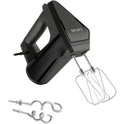 Mixer de mana Krups GN6028 3MIX 6000 . 600 W. Include tel si carlig pentru aluat, Negru
