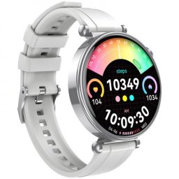 Smartwatch XO Design GT4 Mini, Ecran AMOLED 1.32", Autonomie 7 zile, Monitorizare somn si activitate, IP68, Argintiu
