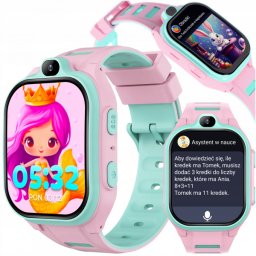 Ceas Inteligent Forever Kids Boost KW-530 Call, Ecran IPS 2", 4G LTE, Wi-Fi, GPS, Buton SOS, IP67, Android/iOS, Roz