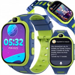 Ceas Inteligent Forever Kids Boost KW-530 Call, Ecran IPS 2", 4G LTE, Wi-Fi, GPS, Buton SOS, IP67, Android/iOS, Albastru