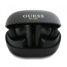Casti True Wireless Guess Capsule Printed Logo, Bluetooth, ANC, Negru