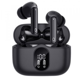 Casti True Wireless Techsuit CW3 WaveBeat 100, Bluetooth, ANC, Negru