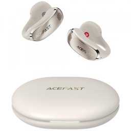Casti wireless open-ear OWS, Bluetooth 5.4, dual microfon cu reducere zgomot, IP55, autonomie 28 ore, USB-C, Acefast Aceclip Pro, Auriu