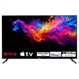 Smart televizor RCA RK50UN1, 50″ (125 cm), 3840×2160 UHD 4K, Clasa F, HDR10, DLED, Wi-Fi, Bluetooth, Sistem de operare Roku, Negru