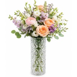 Vaza decorativa eleganta Pufo Glorious din sticla groasa pentru flori si aranjamente, 20 cm- design modern pentru living si decor interior