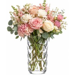 Vaza decorativa eleganta Pufo Special din sticla pentru flori si aranjamente, 20 cm- design modern pentru living si decor interior