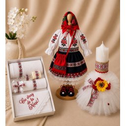 Set Traditional Botez - Costumas Trusou Lumanare Carmen 4
