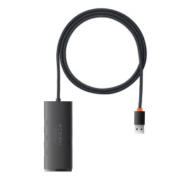Hub 4 in 1 Baseus Lite Series USB la 4x USB 3.0, 1 m (negru)