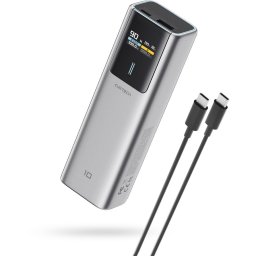POWER BANK Cuktech P+ Series 1C1A, 10000mAh, 150W, 1 x USB; 1 x USB Type-C, digital display pt. status baterie, gri "CKPB100PGLBK" (timbru verde 0.98 lei)