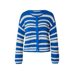 Abercrombie & Fitch Geacă tricotată bleumarin / alb