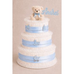 Tort scutece personalizat Baby Bear Blue