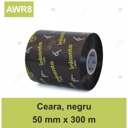 Ribon ARMOR Inkanto AWR8, ceara (wax), negru, 50mmX300M, OUT