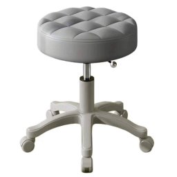 Taburet cosmetic cu roți NBW, Gri, Rotativ 360 grade