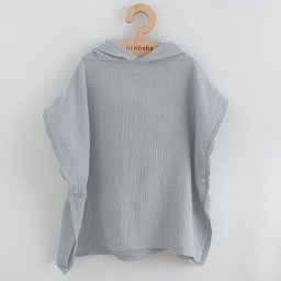 Baby muslin poncho New Baby Feeling silver 50 cm, size S