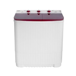 Masina de spalat rufe semi-automata NSWM 5.3R, 5 kg spalare, 2.5 kg stoarecere, Alb/Glass Line Red
