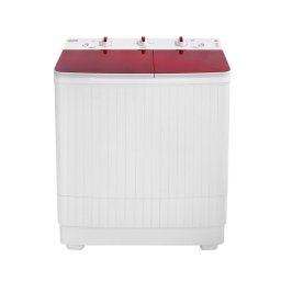 Masina de spalat rufe semi-automata NSWM 7.3R, 7 kg spalare, 3 kg stoarecere, evacuare apa uzata: prin cadere libera, Alb/Glass Line Red