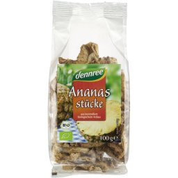 Ananas bio bucati 100g Dennree