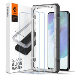 Folie de protectie Ecran Spigen GlastR Align Master pentru Samsung Galaxy S21 FE 5G G990, Sticla Securizata, Full Glue, Set 2 bucati AGL03088