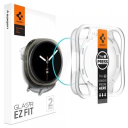 Folie Protectie Spigen GlastR EZ FIT pentru Samsung Galaxy Watch9 / Watch8 40mm, Set 2 bucati, Sticla Securizata AGL09874