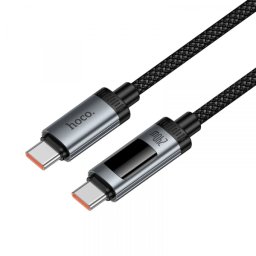 Cablu Date si Incarcare USB-C - USB-C HOCO Display U148, 240W, 1.2m, Negru