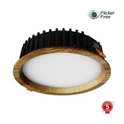 Corp de iluminat LED încastrat RONDO LED/12W/230V 3000K d. 20 cm lemn masiv frasin APLED