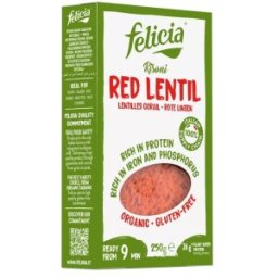 Risoni cu Linte Rosie, Bio, 250 g, Felicia